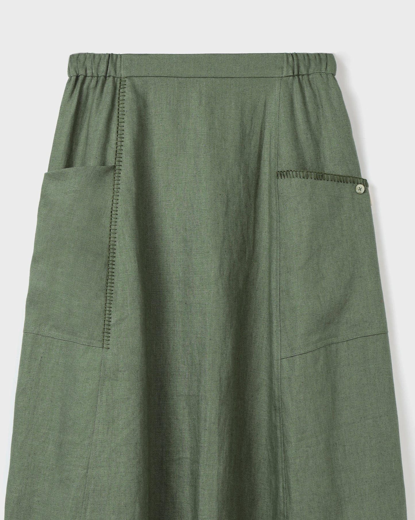 Kiki Skirt - Chân Váy Linen Dáng A Túi Đắp Thêu Tay Rêu
