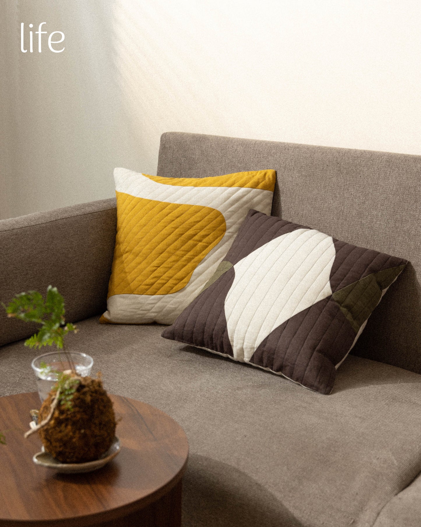 <tc>Linen Patchwork Cushion Cover</tc>